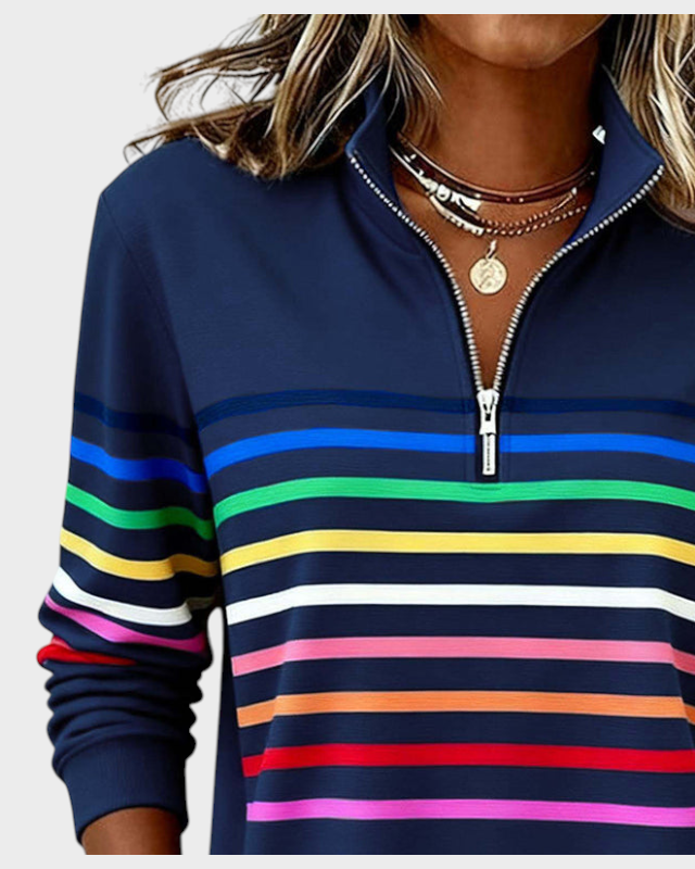 Marlen | Krekls ar Pusē Zipper un Varavīksni