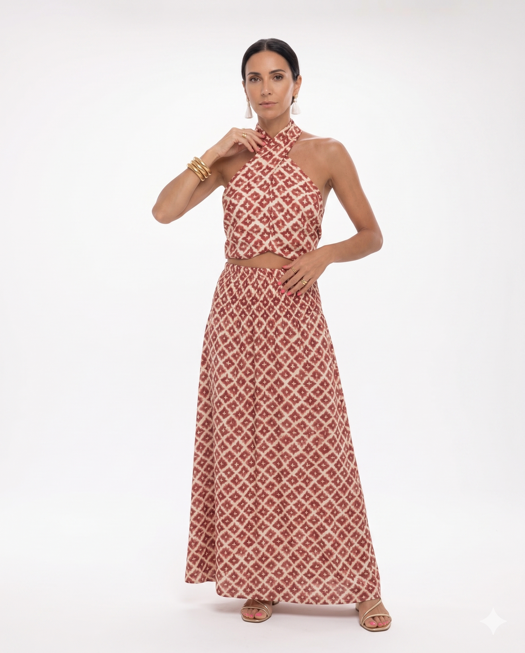 Elza - Sieviešu elegants komplekts ar atklātiem pleciem