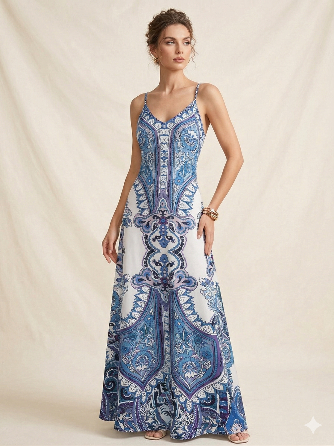 OTTILIE™ – Boho bez piedurknēm kleita ar ziedu motīvu