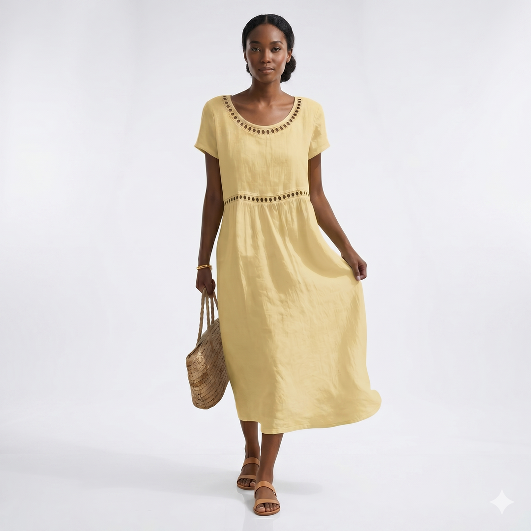 Tārsa - Eleganta vidēja garuma lina kleita