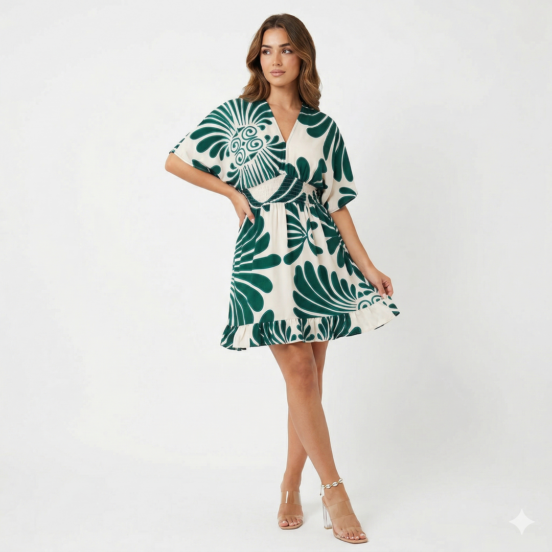 Linoya - Mini kleita ar izteiktu augu rakstu