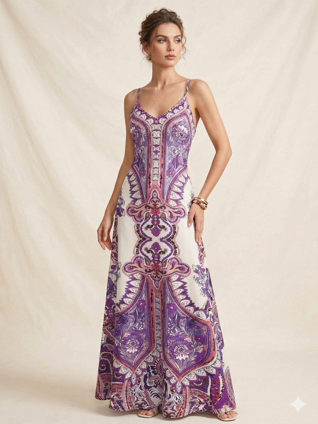 OTTILIE™ – Boho bez piedurknēm kleita ar ziedu motīvu