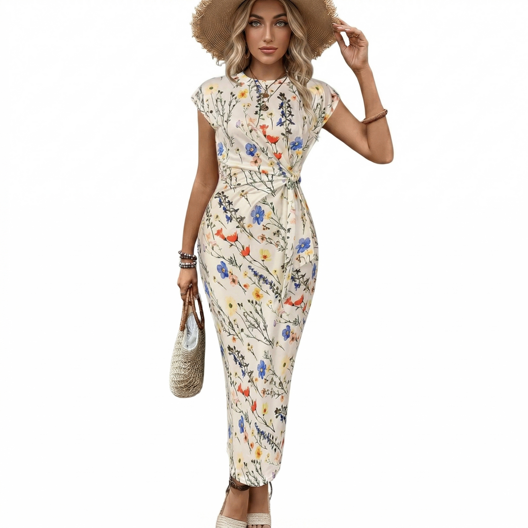 Skārlets - Rūtainais Bodycon Kleita ar Jostu