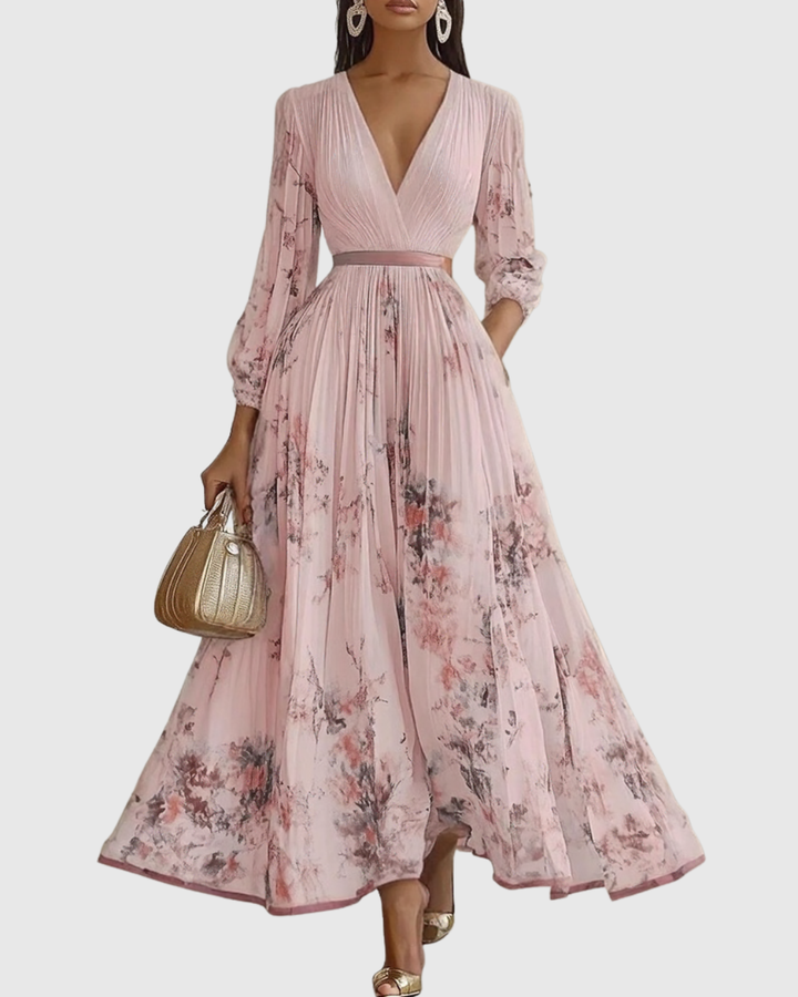 Rowella | Eleganta Maxi Kleita ar Plisēm