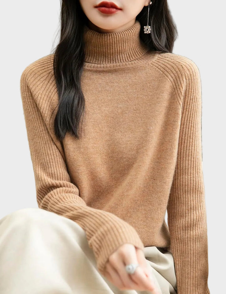 Fritz | 100% Merino Vilna Raglans Džemperis Ar Augstu Apkakli