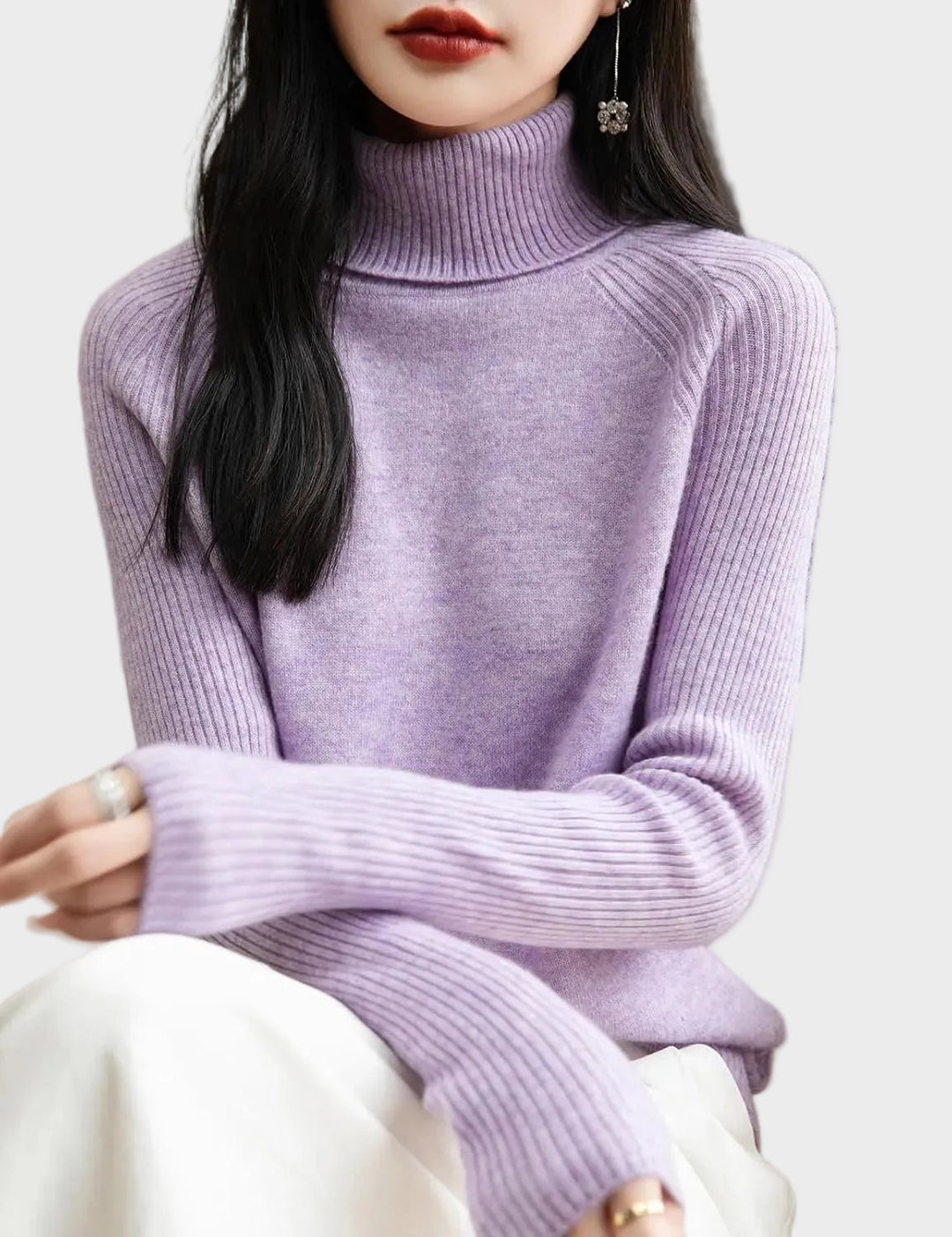 Fritz | 100% Merino Vilna Raglans Džemperis Ar Augstu Apkakli