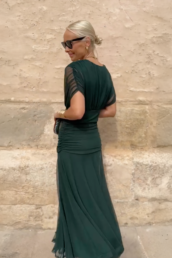 Louise | Eleganta Maxi Kleita ar V veida Dekoltē Pusēm