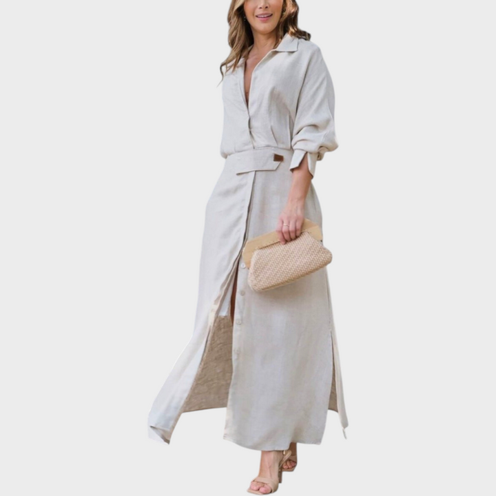 Jeanette | Eleganta Maxi Kleita ar V-veida kaklu