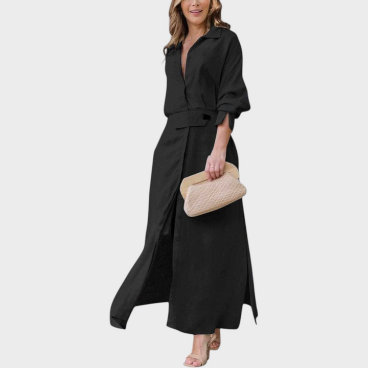 Jeanette | Eleganta Maxi Kleita ar V-veida kaklu
