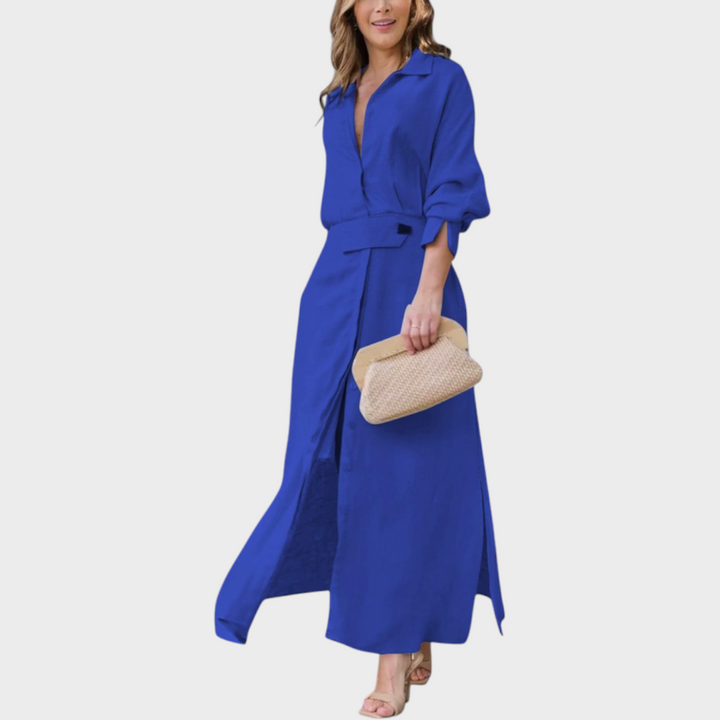 Jeanette | Eleganta Maxi Kleita ar V-veida kaklu