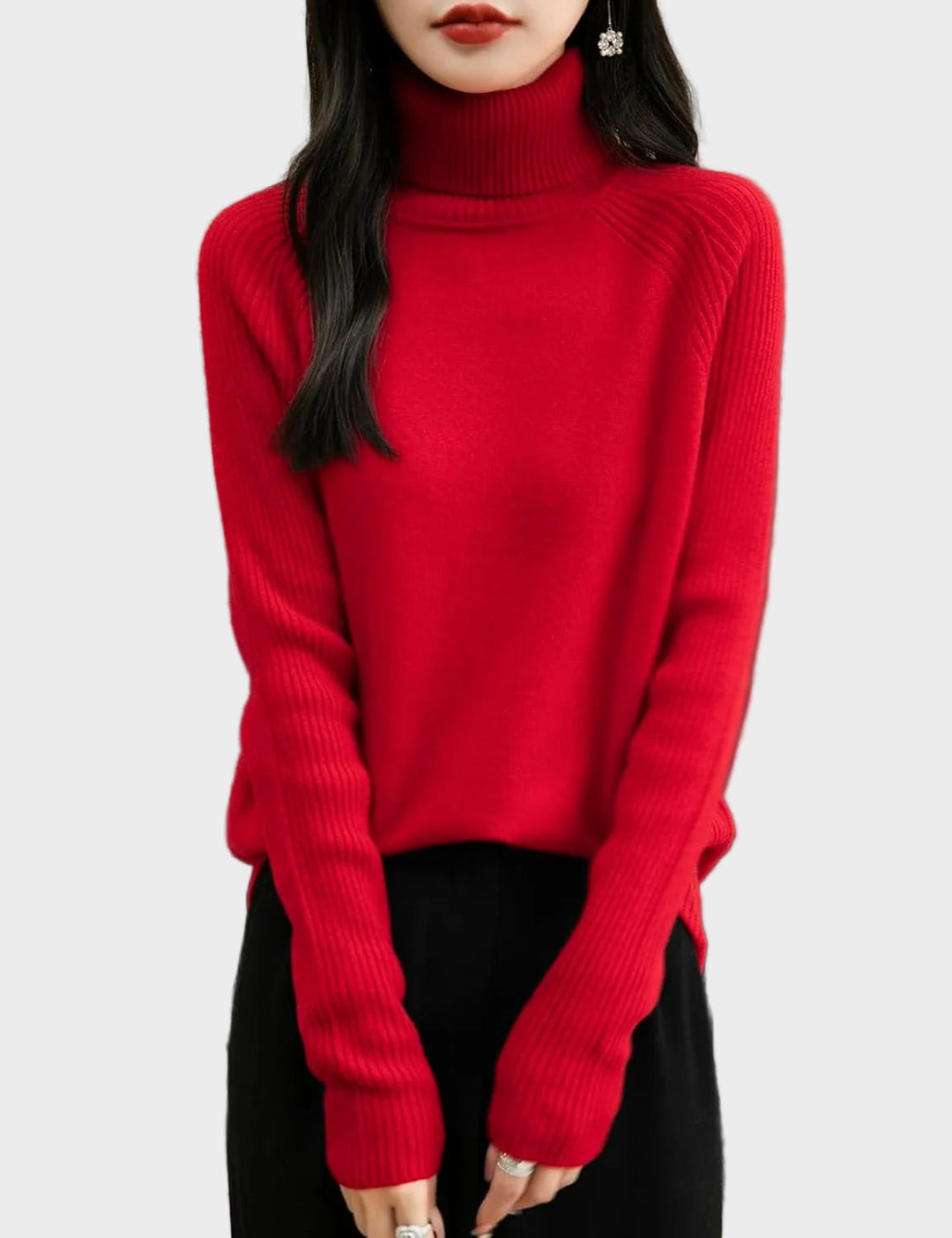 Fritz | 100% Merino Vilna Raglans Džemperis Ar Augstu Apkakli