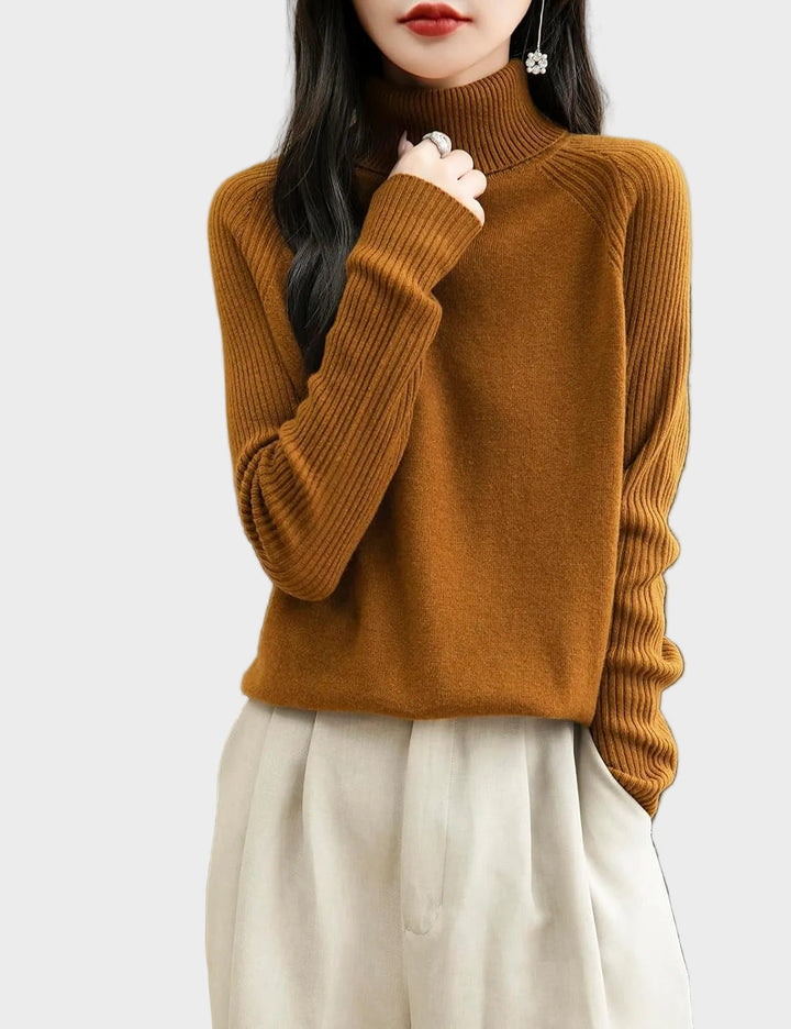 Fritz | 100% Merino Vilna Raglans Džemperis Ar Augstu Apkakli