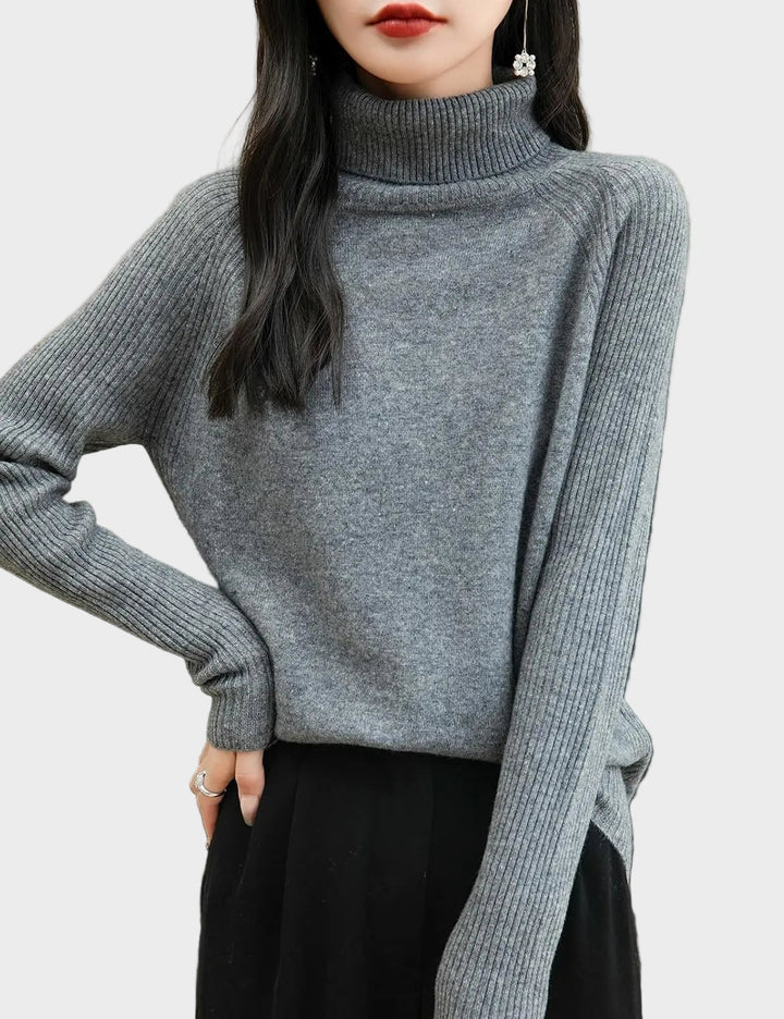 Fritz | 100% Merino Vilna Raglans Džemperis Ar Augstu Apkakli