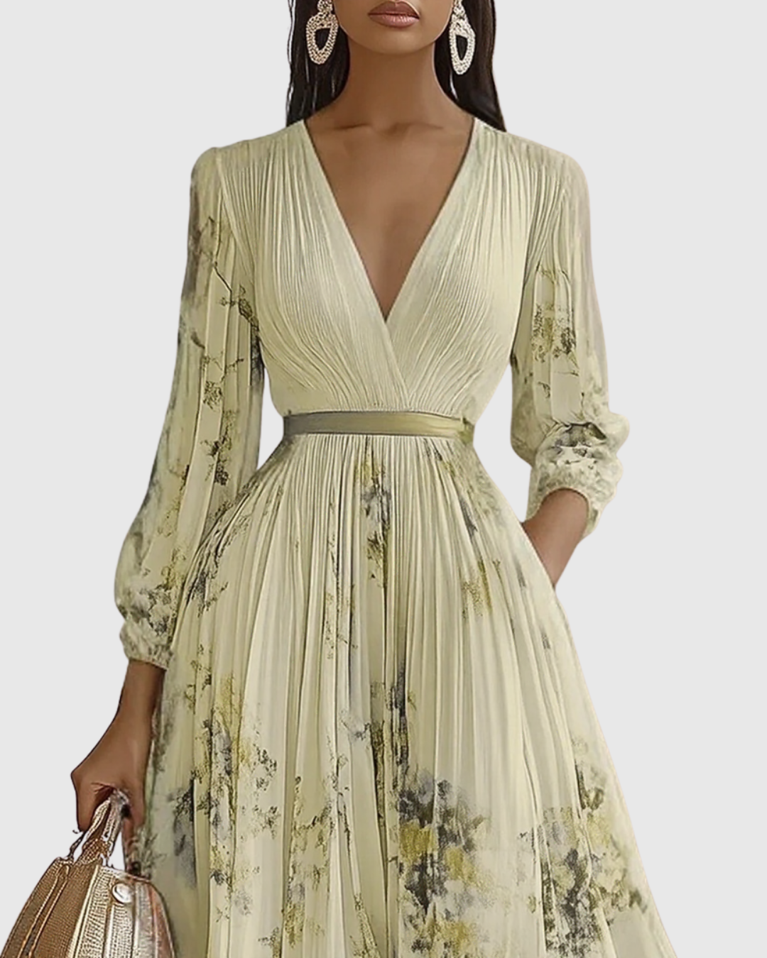 Rowella | Eleganta Maxi Kleita ar Plisēm
