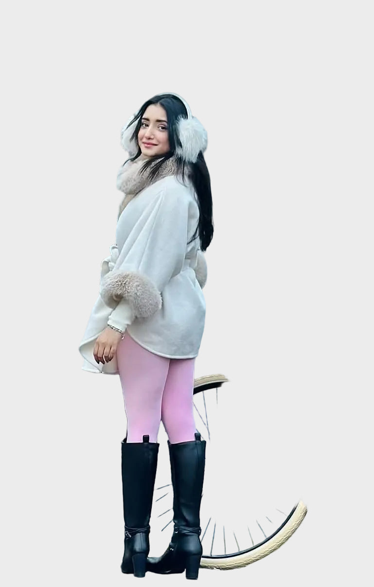 Violetta | Grezni Ziemas Mēteļi ar Matu Detalēm Beigās