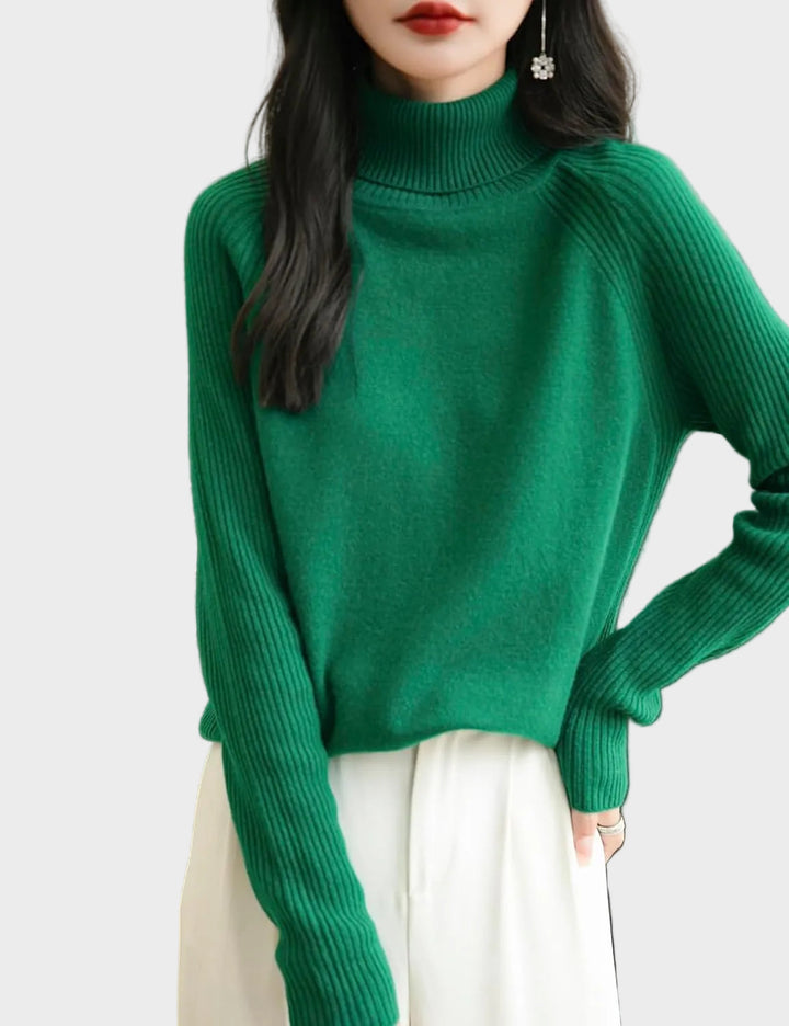 Fritz | 100% Merino Vilna Raglans Džemperis Ar Augstu Apkakli