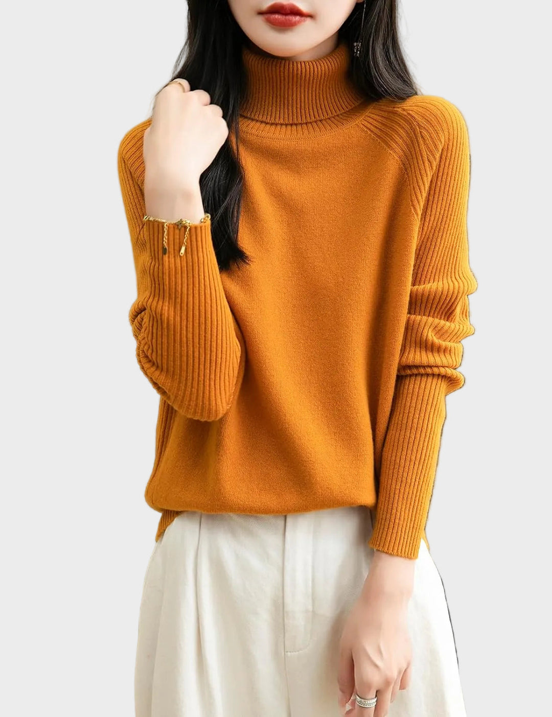 Fritz | 100% Merino Vilna Raglans Džemperis Ar Augstu Apkakli