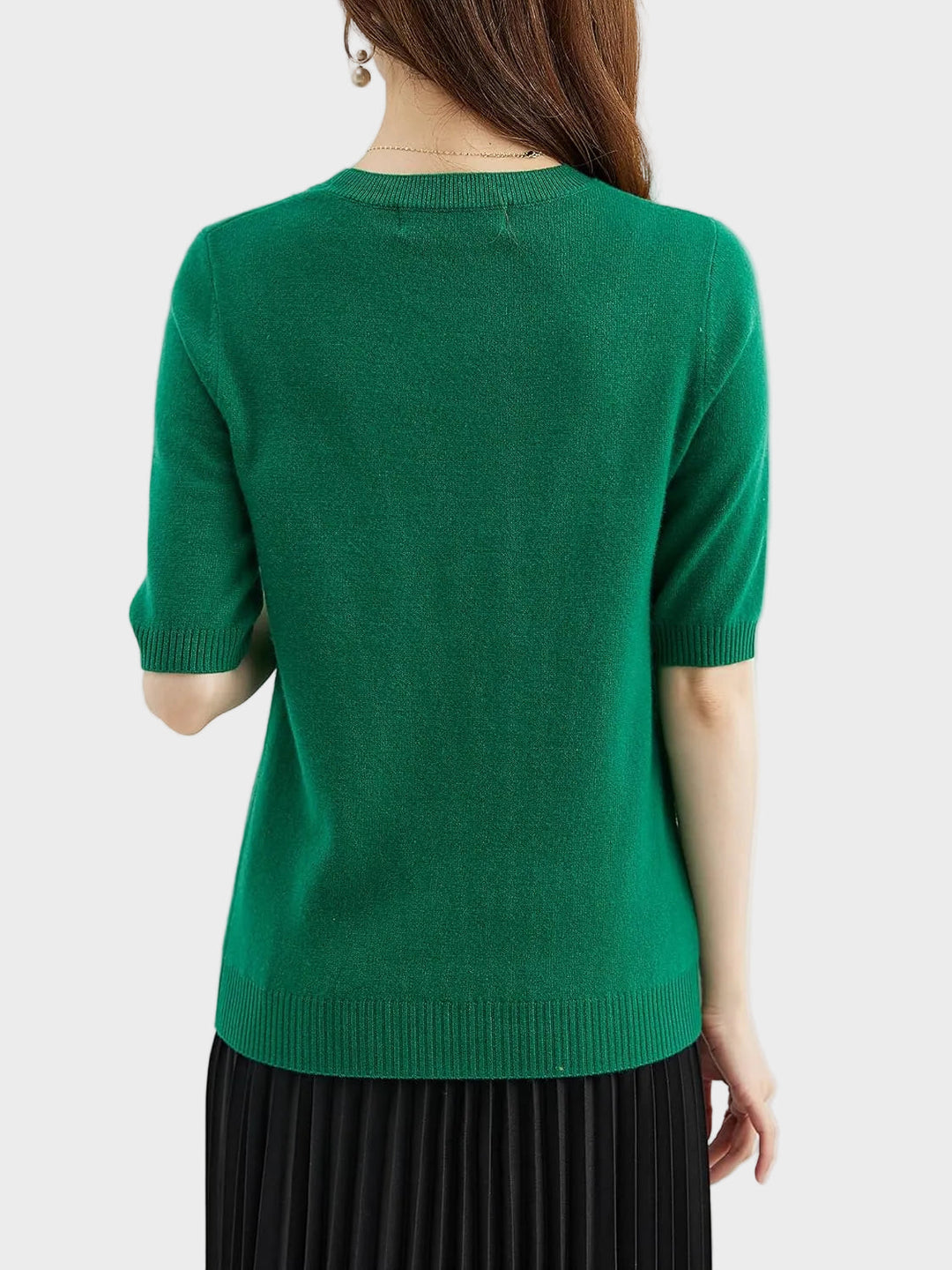 Eureka | 100% Merino vilna Crewneck T-krekls ar pusmēneša piedurknēm