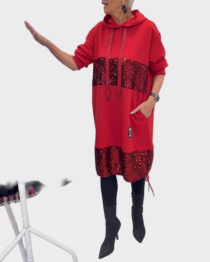 Marieta | Modernā Kleita ar Kapuci un Kabatām