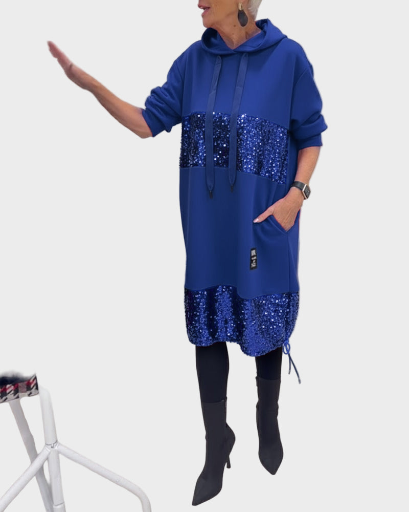 Marieta | Modernā Kleita ar Kapuci un Kabatām