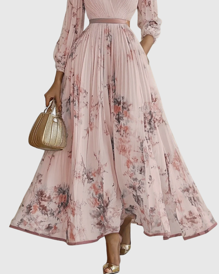 Rowella | Eleganta Maxi Kleita ar Plisēm