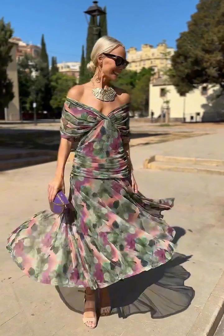 Louise | Eleganta Maxi Kleita ar V veida Dekoltē Pusēm