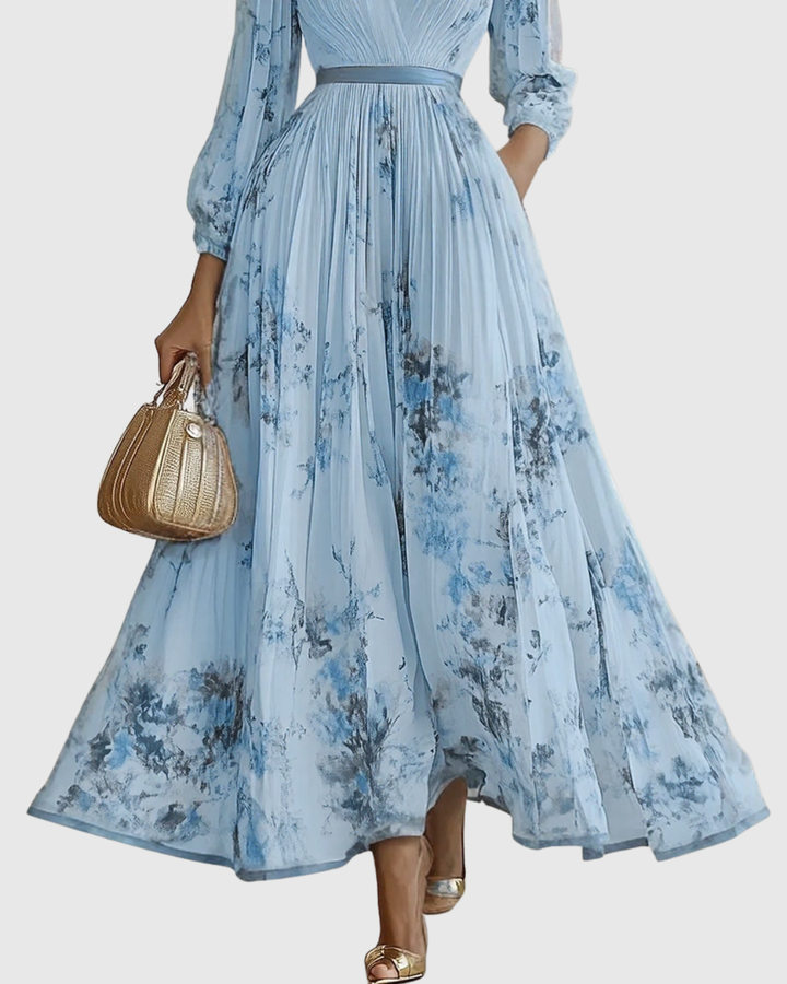 Rowella | Eleganta Maxi Kleita ar Plisēm