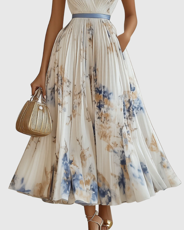 Rowella | Eleganta Maxi Kleita ar Plisēm