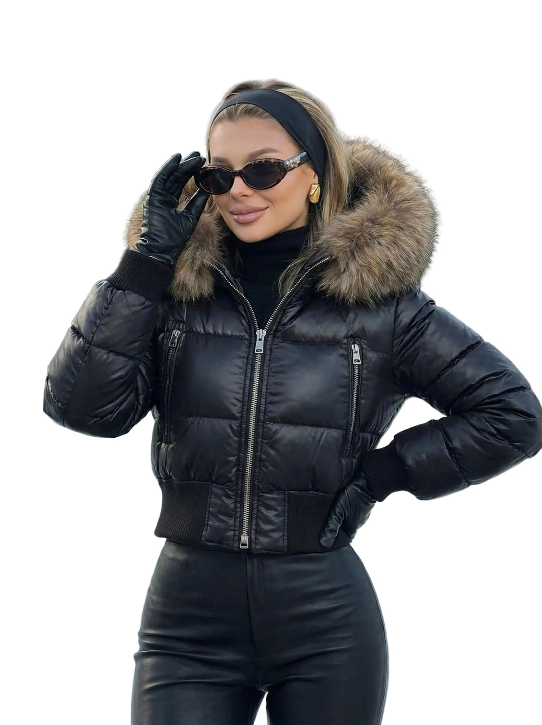 Savoy | Puffa jaka ar kapuci un mākslīgo kažokādu