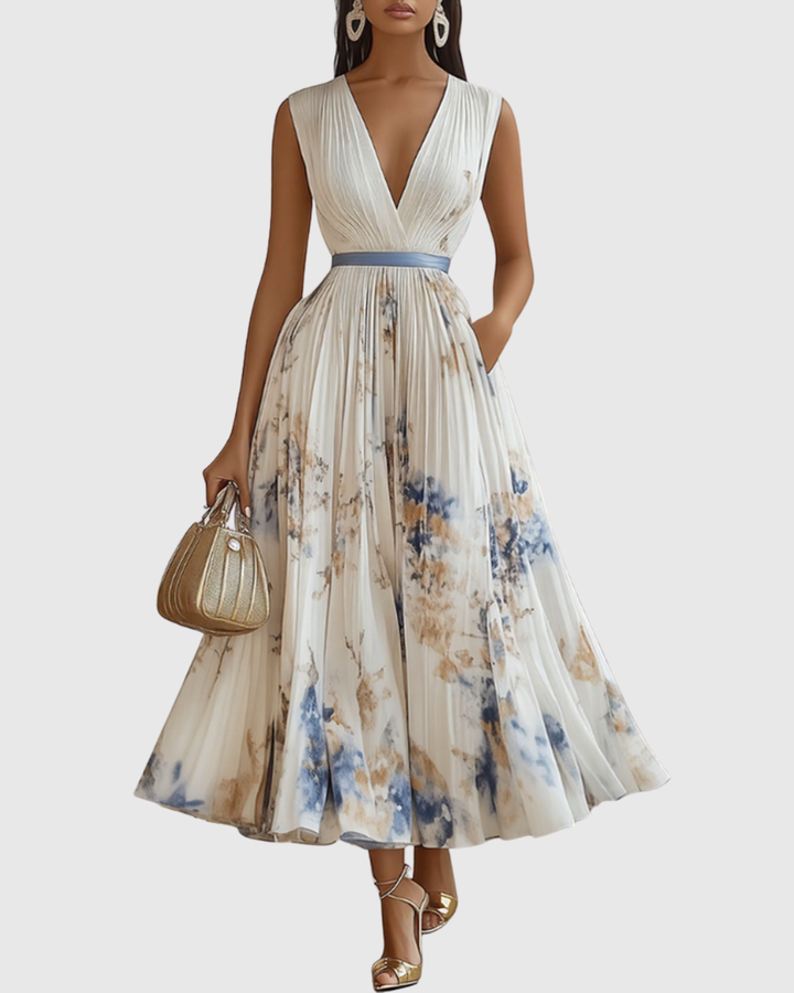 Rowella | Eleganta Maxi Kleita ar Plisēm