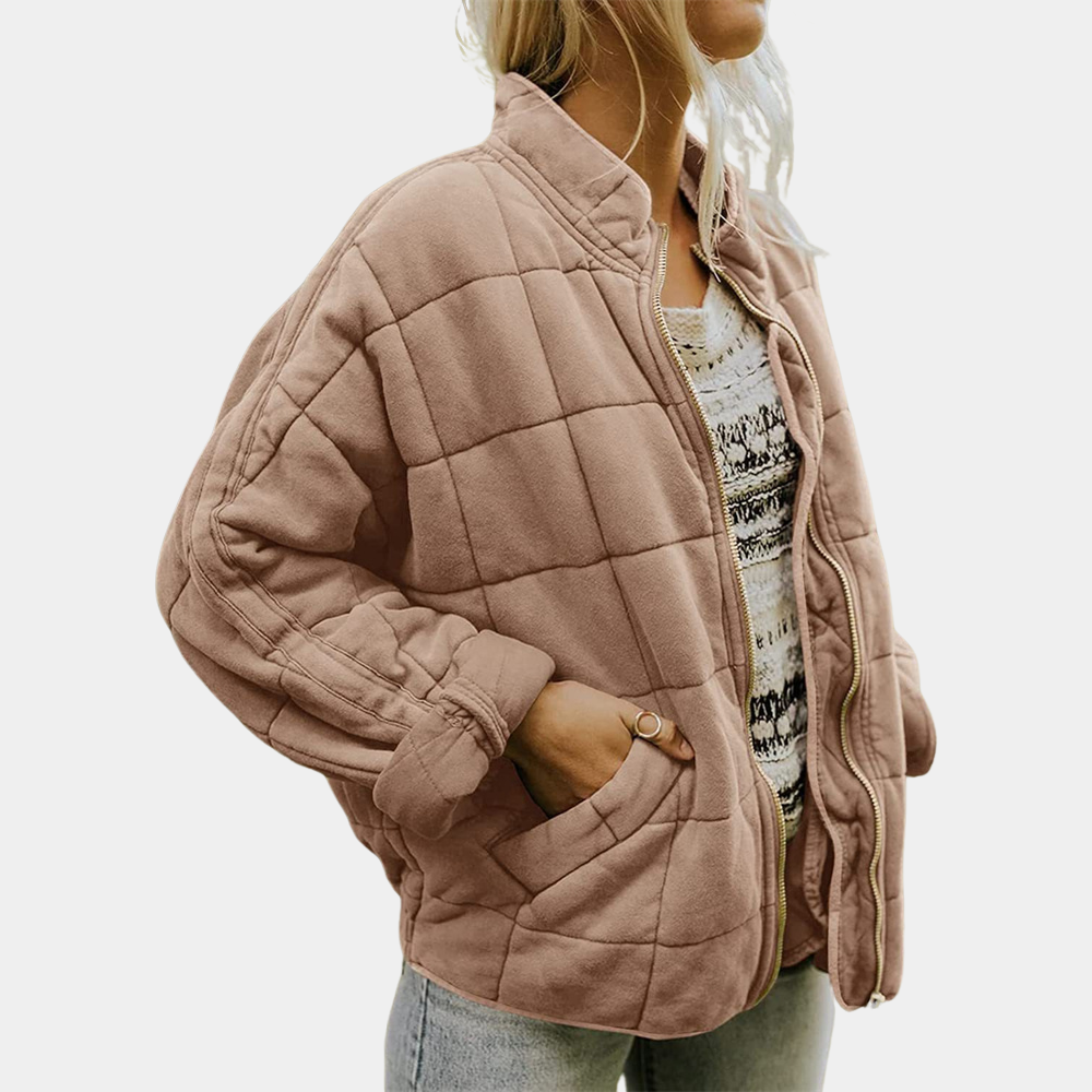 Elegants un ērts quilted jaka