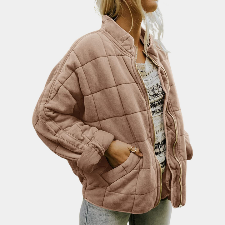 Elegants un ērts quilted jaka