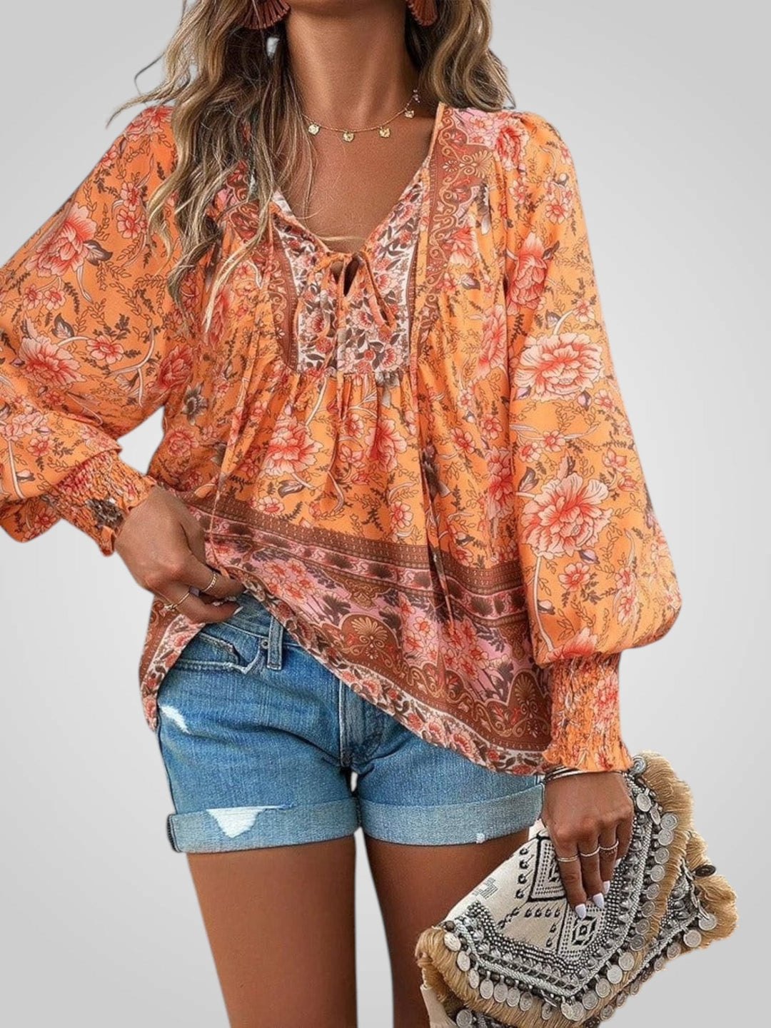 Hoya | Boho ziedu blūze