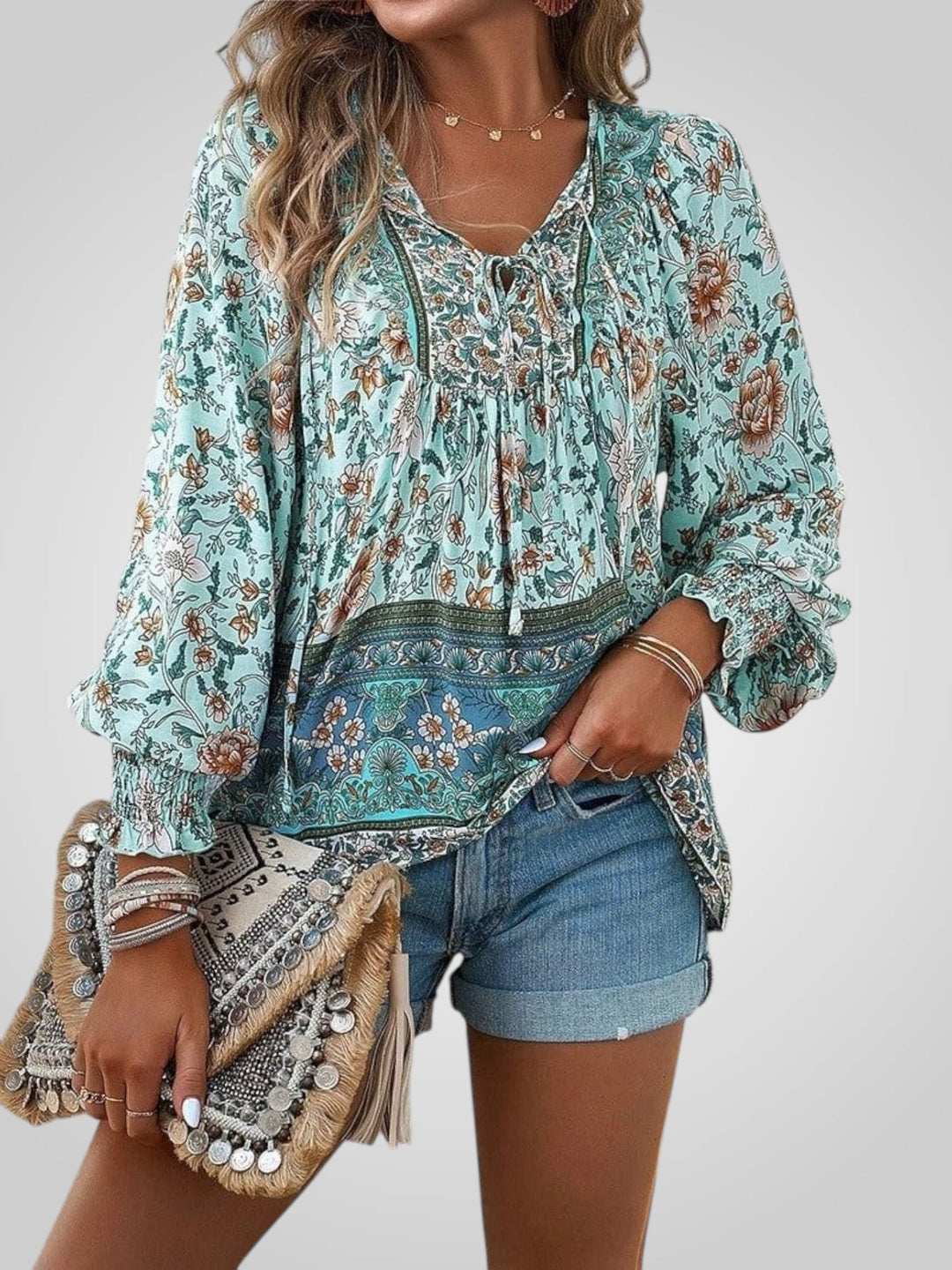 Hoya | Boho ziedu blūze
