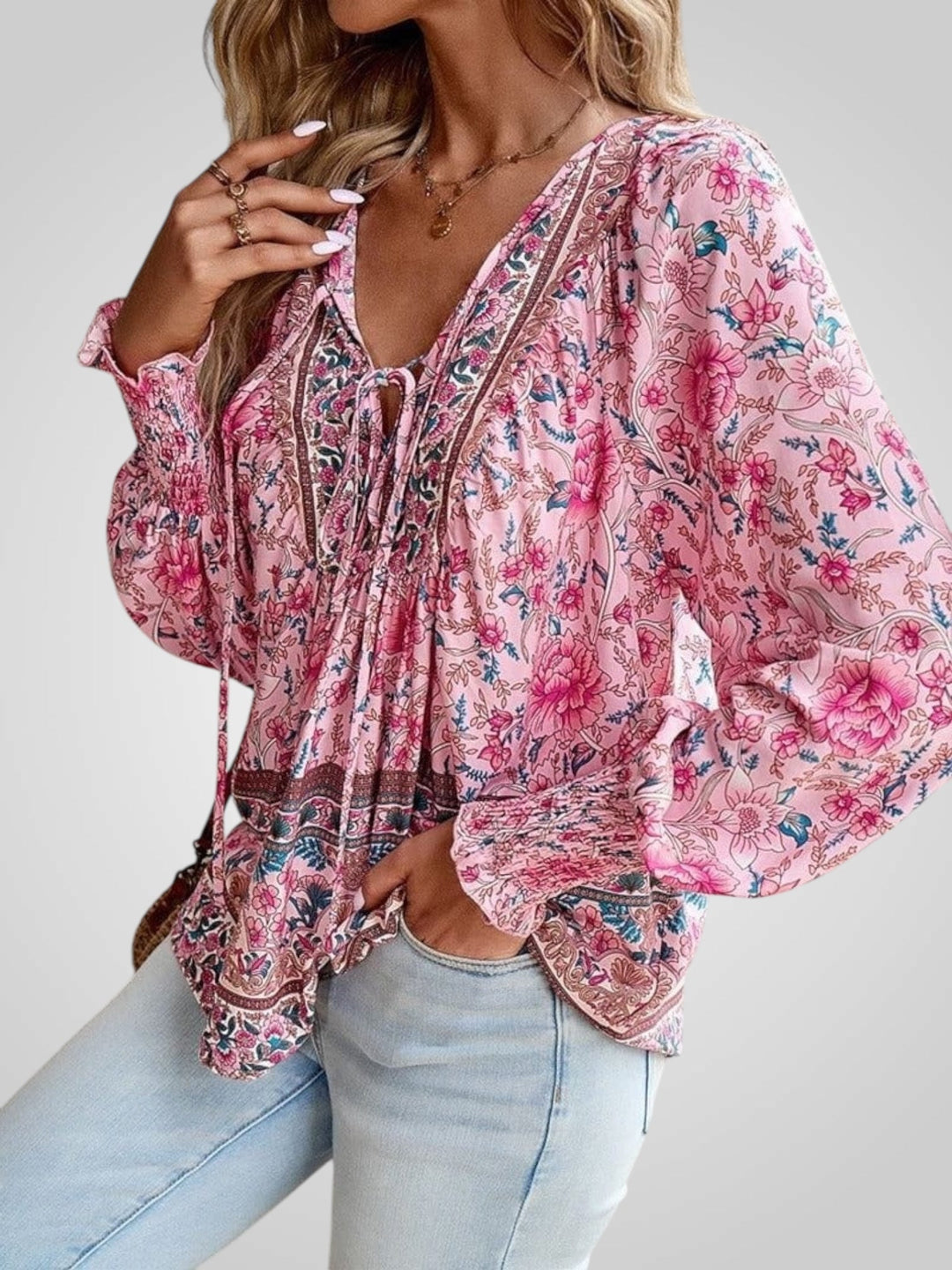 Hoya | Boho ziedu blūze