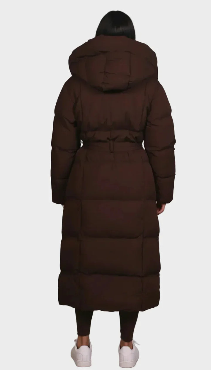 Eliza™ | Grezns Garš Puffers (Luksusa Ilgais Puffers)