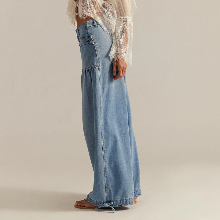 Poppy - Eleganti džinsi ar plašu piegriezumu