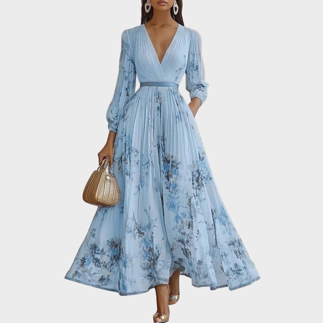 Rowella | Eleganta Maxi Kleita ar Plisēm