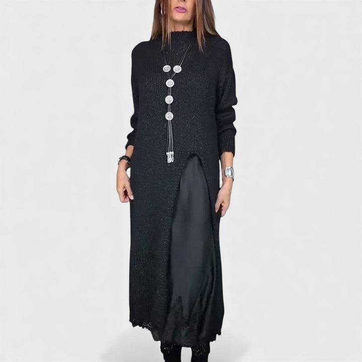 Lena | Eleganta garš adīts kleita