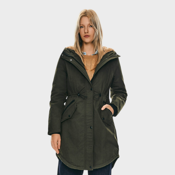 Eilish | Parka jaka ar flīsu un kapuci un kabatām