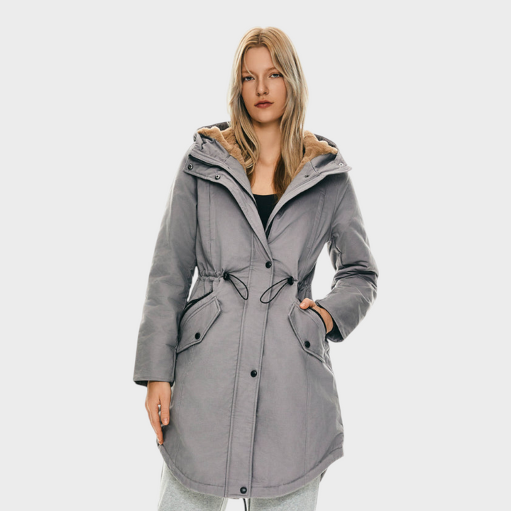 Eilish | Parka jaka ar flīsu un kapuci un kabatām