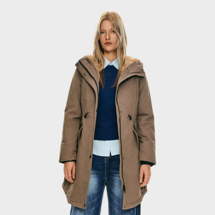Eilish | Parka jaka ar flīsu un kapuci un kabatām