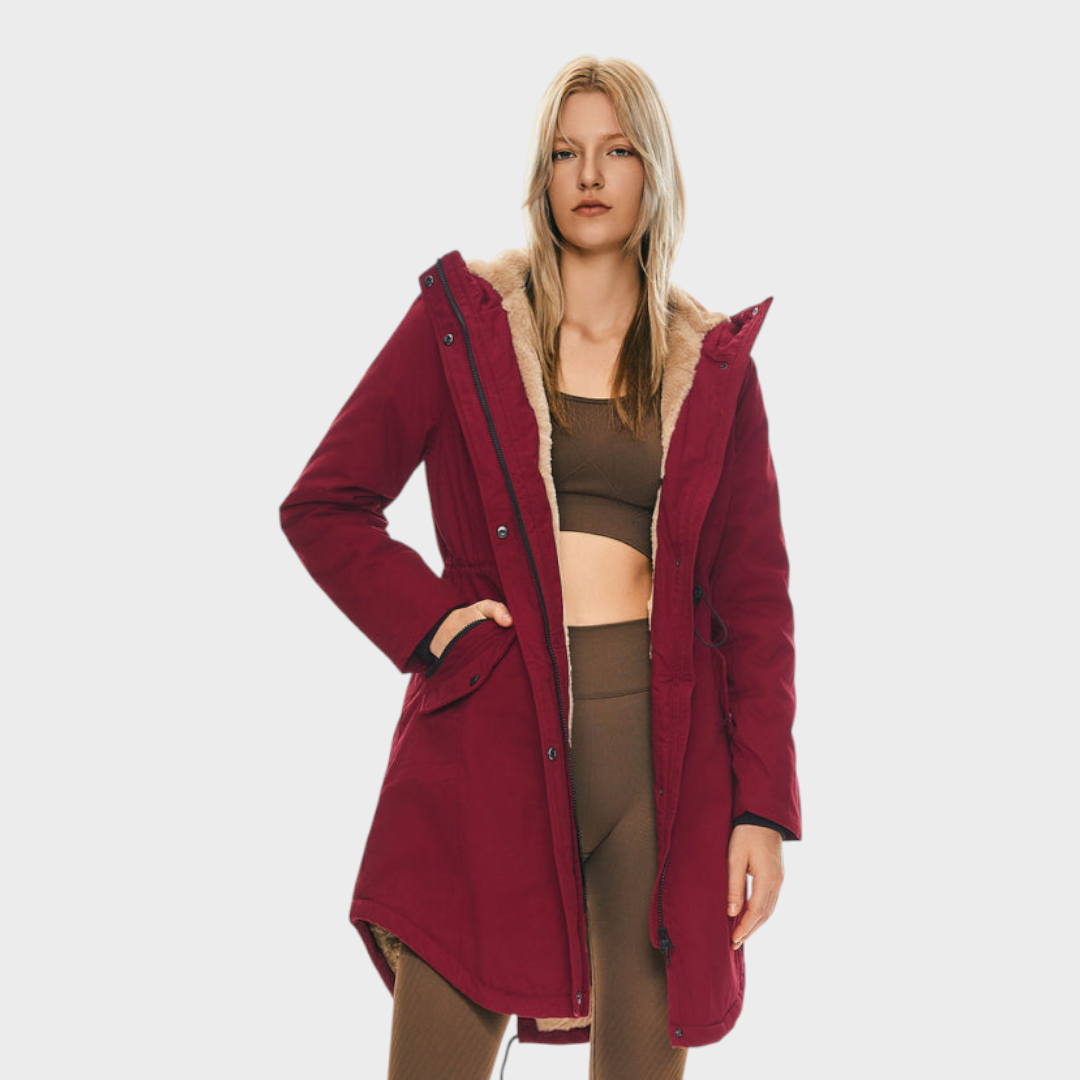 Eilish | Parka jaka ar flīsu un kapuci un kabatām