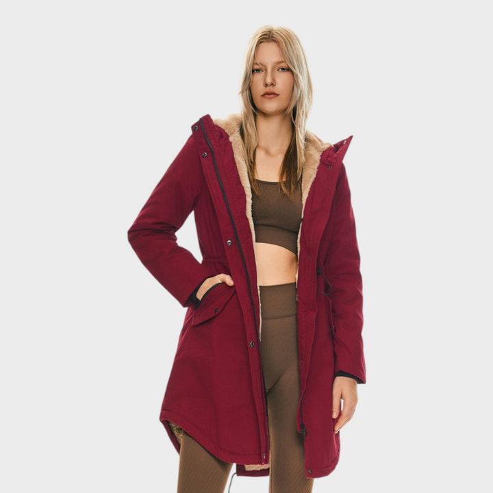 Eilish | Parka jaka ar flīsu un kapuci un kabatām