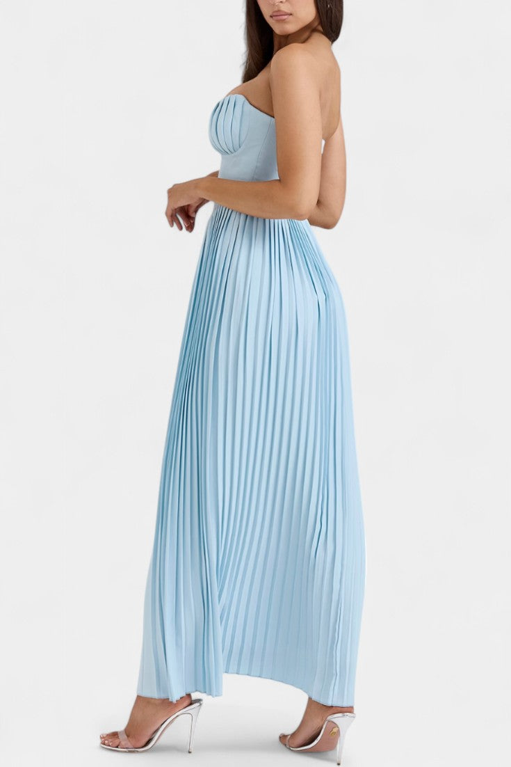 Seraphina Plisēta Strapless Kleita ar Bustier