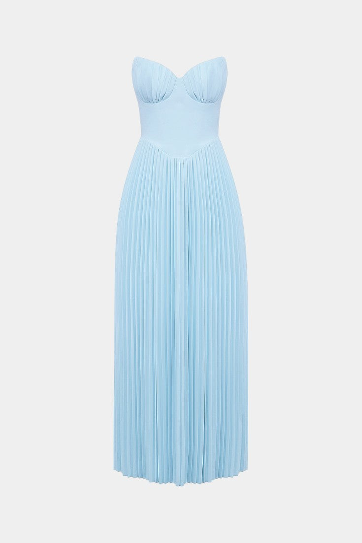 Seraphina Plisēta Strapless Kleita ar Bustier