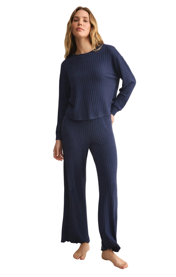 Megan | Bikses Dawn no Zīda Ribota Auduma ar Šūnām (Dawn Smocked Silky Rib Pant)