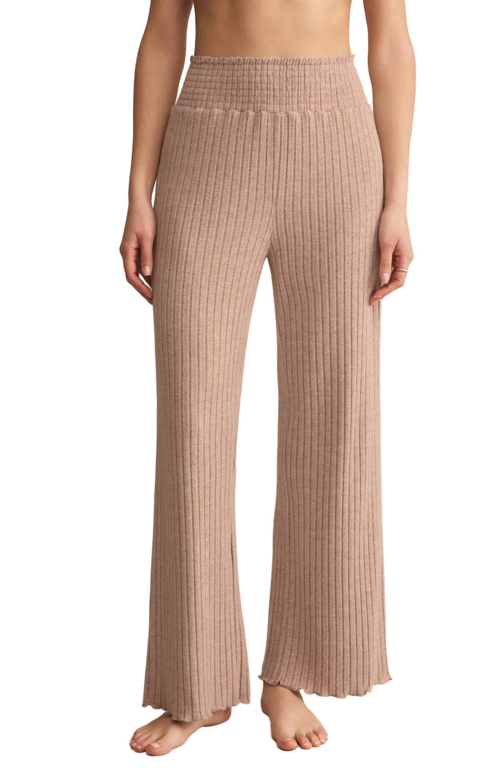 Megan | Bikses Dawn no Zīda Ribota Auduma ar Šūnām (Dawn Smocked Silky Rib Pant)