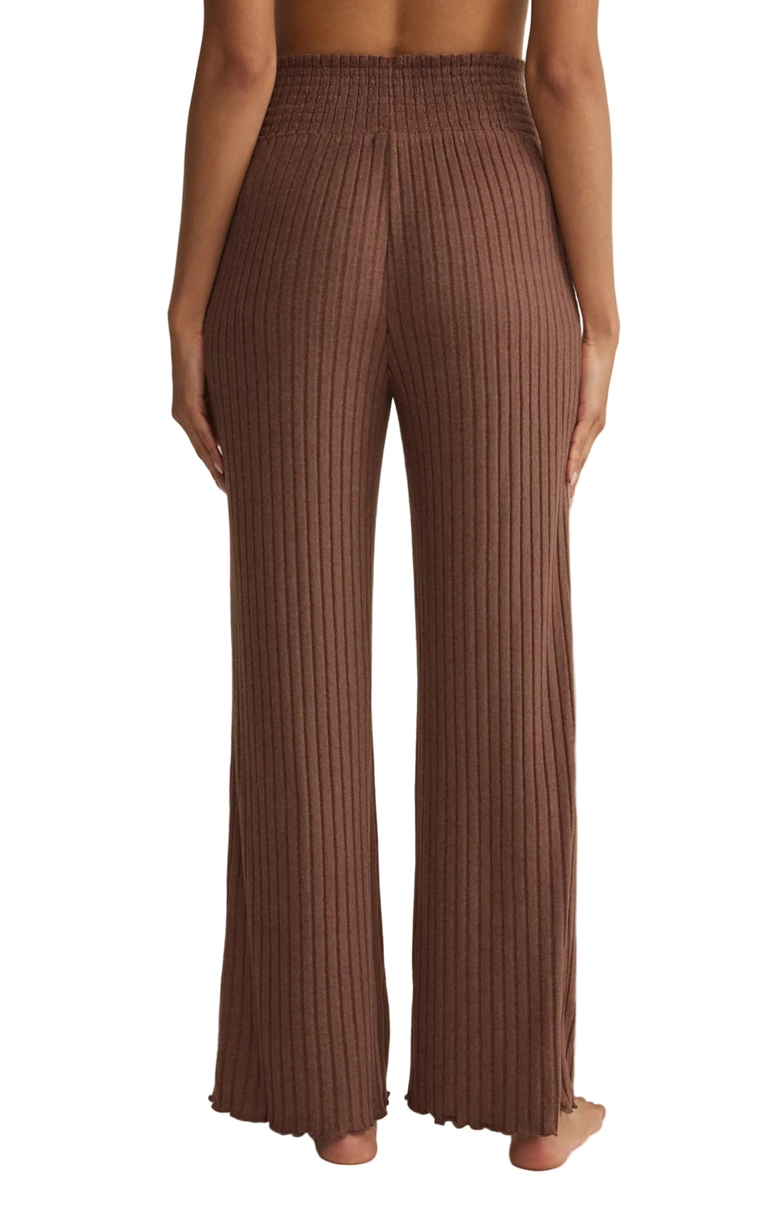 Megan | Bikses Dawn no Zīda Ribota Auduma ar Šūnām (Dawn Smocked Silky Rib Pant)