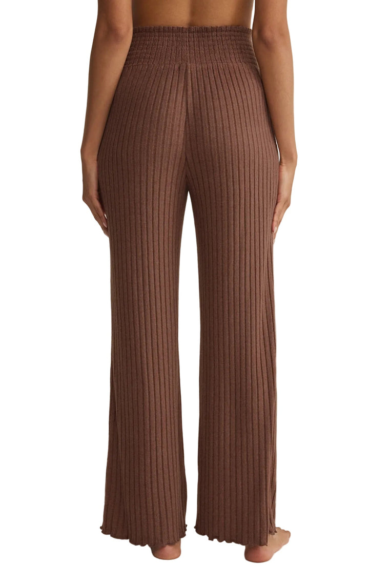 Megan | Bikses Dawn no Zīda Ribota Auduma ar Šūnām (Dawn Smocked Silky Rib Pant)